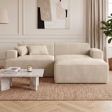 skølm Sofa Freki aus Cord, Vollschaumcouch mit Federkern und Vakuum-Kompression, Beige