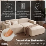 skølm Sofa Freki aus Cord, Vollschaumcouch mit Federkern und Vakuum-Kompression, Beige