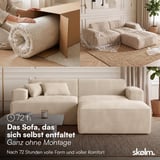 skølm Sofa Freki aus Cord, Vollschaumcouch mit Federkern und Vakuum-Kompression, Beige