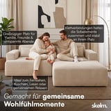 skølm Sofa Freki aus Cord, Vollschaumcouch mit Federkern und Vakuum-Kompression, Beige