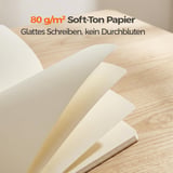 Foliom 12 A5 Blank Notebook, Kraft Paper Notebook with Thread Binding, 60 Pages (80 g/m²), Beige Paper, Sketch Book, Small, Flat for School, Office and Travel | 60 Seiten, 80g/m² beiges Papier, flachliegend, Vorrat für Schule, Büro, Studium & Skizzen
