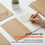 Foliom 12 A5 Blank Notebook, Kraft Paper Notebook with Thread Binding, 60 Pages (80 g/m²), Beige Paper, Sketch Book, Small, Flat for School, Office and Travel | 60 Seiten, 80g/m² beiges Papier, flachliegend, Vorrat für Schule, Büro, Studium & Skizzen