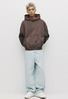BOXY FIT - Kapuzenpullover - dark brown