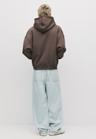 BOXY FIT - Kapuzenpullover - dark brown