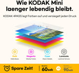 KODAK Mini 2 Retro 4PASS Mobile Photo Printer 5.3 x 8.6 cm Pack of 68 Sheets White