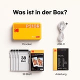 KODAK Mini 2 Retro 4PASS Mobile Photo Printer 5.3 x 8.6 cm Pack of 68 Sheets White