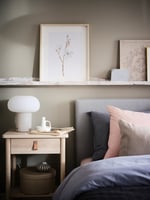 DEJSA Tischleuchte, beige/opalweiß Glas, 28 cm