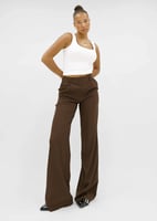 Mauré High waist wide leg pants casual chocolate brown (tall), image 1 of 4