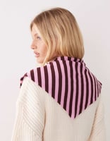 Accessorize leichter Dreiecksschal mit Streifen in Pink und Braun, Bild 1 von 3