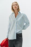 ZARA KARIERTES OVERSIZE-HEMD AUS POPELINE, Bild 2 von 4