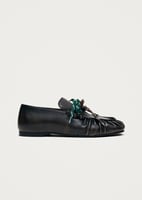 ALOHAS Aven Lace Vintage Effect Brown Leather Loafers, image 1 of 4