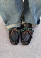 ALOHAS Aven Lace Vintage Effect Brown Leather Loafers, image 2 of 4