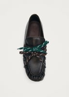 ALOHAS Aven Lace Vintage Effect Brown Leather Loafers, image 4 of 4