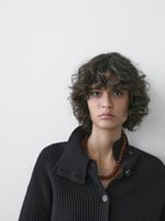 Rollkragen-Cardigan aus 100 % Baumwolle · Marineblau · Tops Und Andere Kleidungsstücke | Massimo Dutti