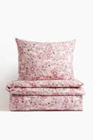 H&M Gemusterte Bettwäsche in Einzelbett-Größe - Hellrosa/Gemustert - Home All