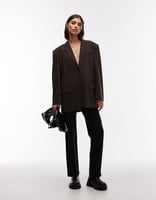 ASOS DESIGN – Einreihiger Oversize-Blazer in Schokobraun