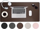 Sidorenko Desk Mat, 80 x 40 cm, Washable, PU Leather Table Mat, Desk Mat in Brown for Office, Non-Slip Desk Mat, Mouse Mat, Desk Mat