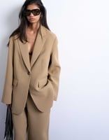 Topshop co ord oversized slouchy blazer in taupe