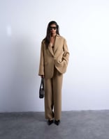 Topshop co ord oversized slouchy blazer in taupe