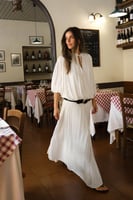 weite Bluse mit Schnürdetail