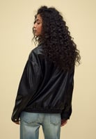 Faux leather jacket - black