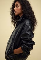 Faux leather jacket - black