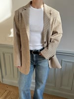 Djerf Avenue Weekend Blazer Checked Oat