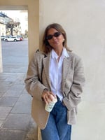 Djerf Avenue Weekend Blazer Checked Oat