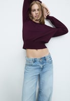 D91 Jeans mit tiefem, weitem Bein