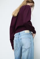 D91 Jeans mit tiefem, weitem Bein