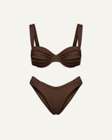 Merino Wool Balconette Bikini Set – Cocoa Brown