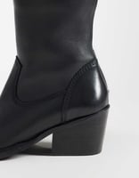 ASOS DESIGN – Ace – Hochwertige Ankle-Boots im Western-Stil aus Leder in Schwarz