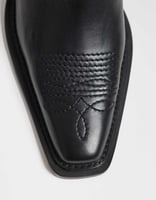ASOS DESIGN – Ace – Hochwertige Ankle-Boots im Western-Stil aus Leder in Schwarz