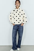 ZARA BOMBERJACKE MIT PUNKTEN - Weiß - XS, image 1 of 4