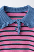 STRIPED KNIT POLO SHIRT