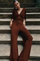 Zara Palazzo-Hose mit Strukturmuster 