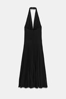 MITTLANGES HALTERNECK-KLEID AUS GAZE MIT SCHLEIFE