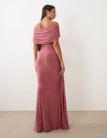 ASOS DESIGN – Figurformendes, drapiertes Maxikleid in Rosé mit One-Shoulder-Träger