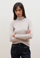 Les Copains MOCK-NECK T-SHIRT, REGULAR FIT - Langarmshirt - beige marl, image 1 of 4