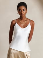 Silksilky 100% Maulbeerseide Camisole-Top mit Spaghettiträgern und V-Ausschnitt, Bild 1 von 4