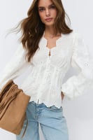 Gina Tricot Balloon sleeve blouse - Weiß