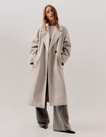 Bershka Langer Soft-Mantel mit Gürtel