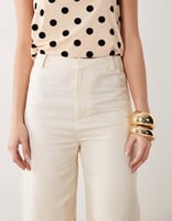 Mango – Elegante Hose aus Leinenmix in Hellbeige