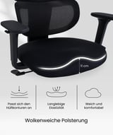 Ergonomischer Stuhl mit wolkenweichem Sitzkissen