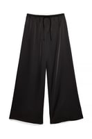 Elastic Waist Mid Rise Satin Pants