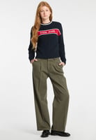 RUNDHALSAUSSCHNITT - Strickpullover - blau
