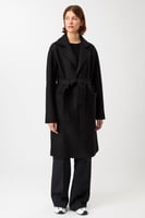 LangerChen Kurzer Mantel zum Binden (Black)