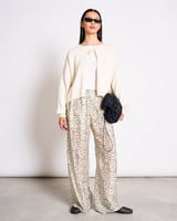 LOOSE TIE CARDIGAN ZEA OFFWHITE GOTS