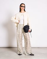 LOOSE TIE CARDIGAN ZEA OFFWHITE GOTS