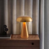 AoLa LED Mushroom Lamp Wireless Table Lamp Battery LED Gold